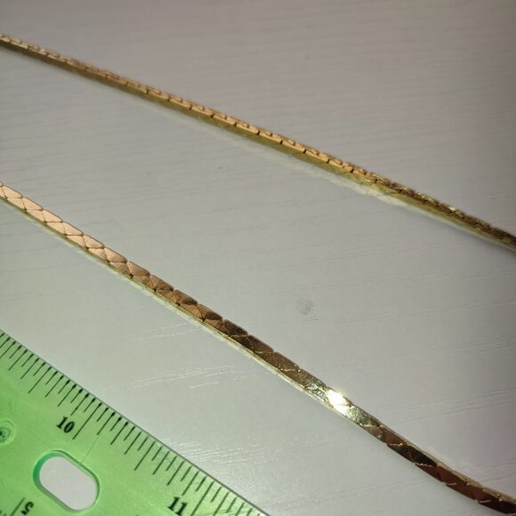 Long Golden Chain Triangles Unmarked Vintage Boho Bohemian - Picture 4 of 7